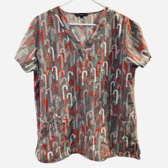 Christmas Scrub Tops Read Measurements! Size L - Picture 1 of 4